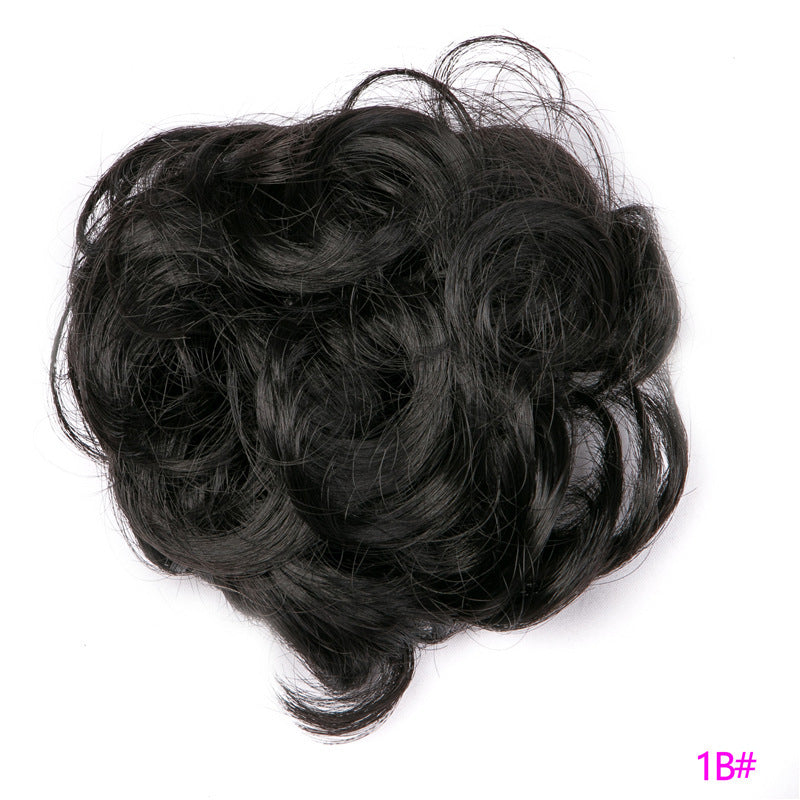 Europe, Japan, and South Korea popular hair bun fluffy natural drawstring curly hair ball head hair ring hair set female hair accessories chemical fiber hair Europe, Japan, and South Korea popular hair bun fluffy natural drawstring curly hair ball head hair ring hair set female hair accessories chemical fiber hair